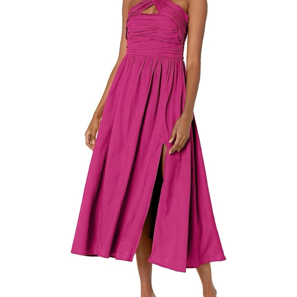 ASTR the Label Pink Halter Midi Dress